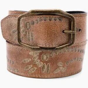 Bed Stu Tan Rustic Mohawk Leather Belt Size Large